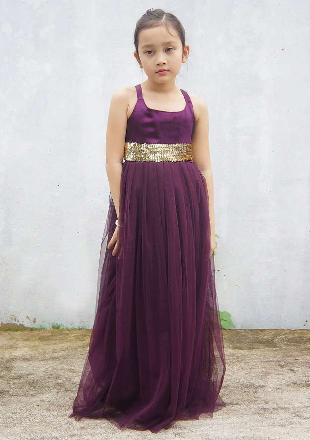 A-Line Square Neck Tulle Flower Girl Dress With Pearl Ivory
