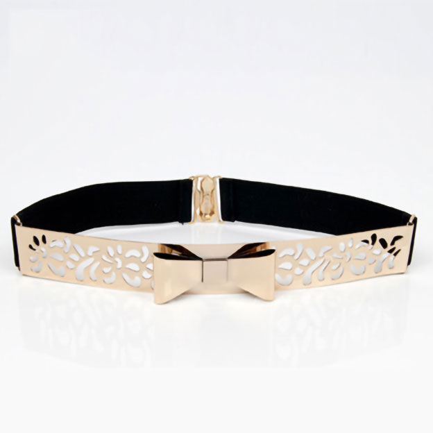 Metal Wedding/Party With Bowknot Stretchy Belts/Sashes