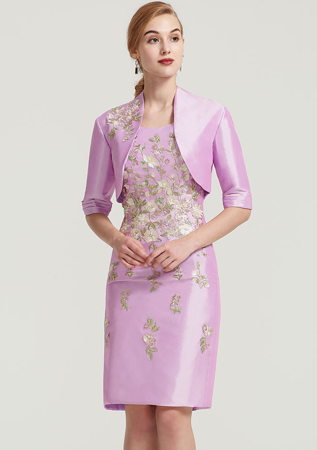 Taffeta Short Length Half Sleeve Jacket With Appliqued - Jackets