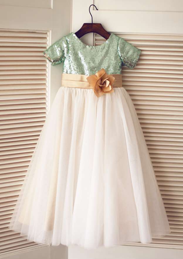 Summer Arrival Flowers and Horse Pattern Fly Sleeves Crew Neck Dress for Stylish Girls