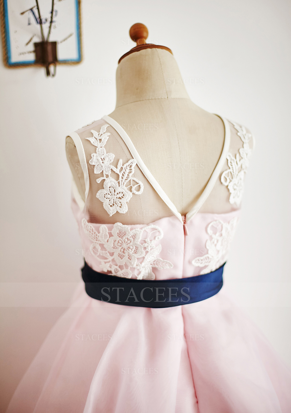 blue realisation par dress Blush Pink & Blue Bouquet​ Bridal Flower – Rinlong Flower main image 0