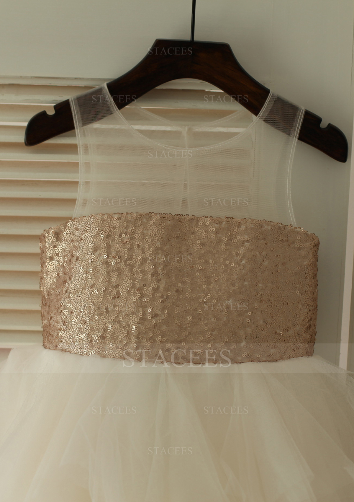 Illusion Tulle Princess Flower Girl Dress with sequins Knee-Length - Flower  Girl Dresses - Stacees