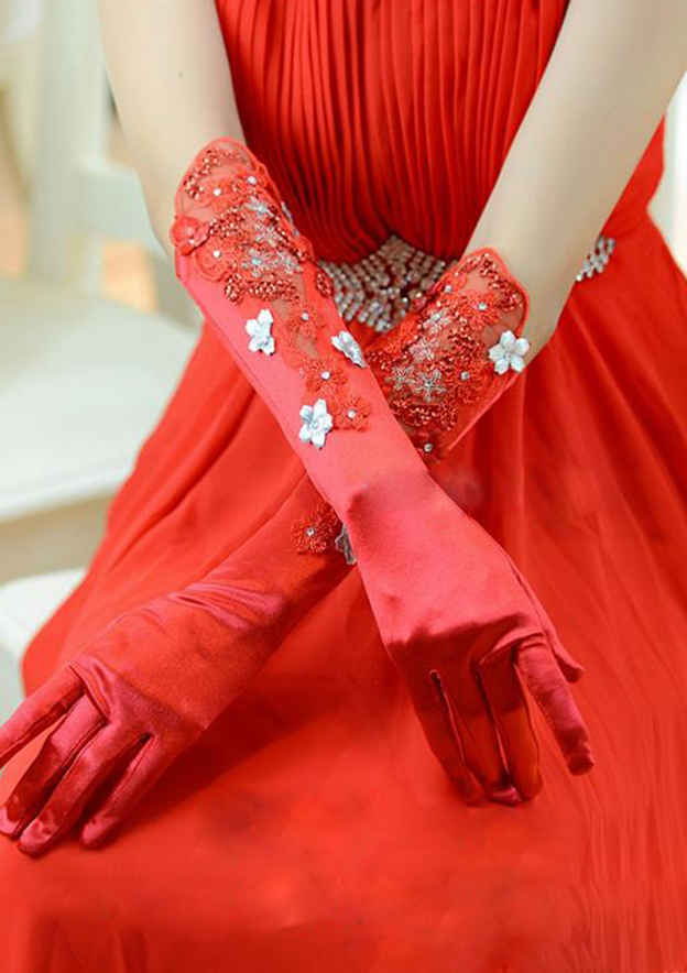 fitted lace wedding dress Fitted Satin Gown with Gloves by Cinderella Divine CD979 main image 0