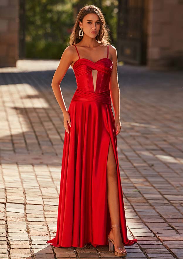 Strapless corset with side slits for formal Prom dress
