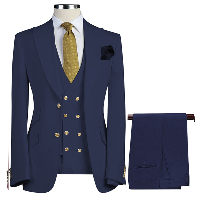 Peak Lapel 3 Piece Single Breasted Men's Wedding Suit