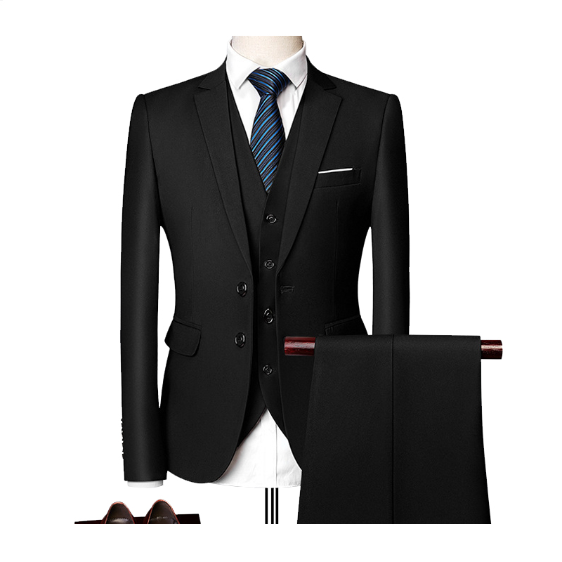 Notch Lapel 3 Piece Single Breasted Men's Wedding Suit