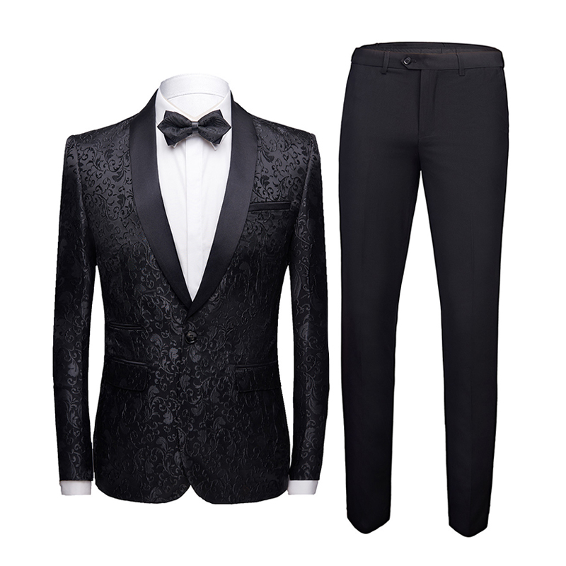 Shawl Lapel 2 Piece Single Breasted Men's Wedding Suit