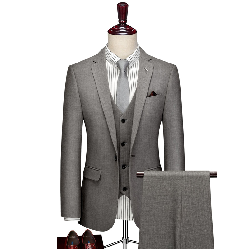 Notch Lapel Single Breasted 3 Piece Men's Wedding Suit 