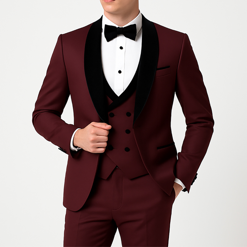 Shawl Lapel 3 Piece Single Breasted Men's Prom Suit 