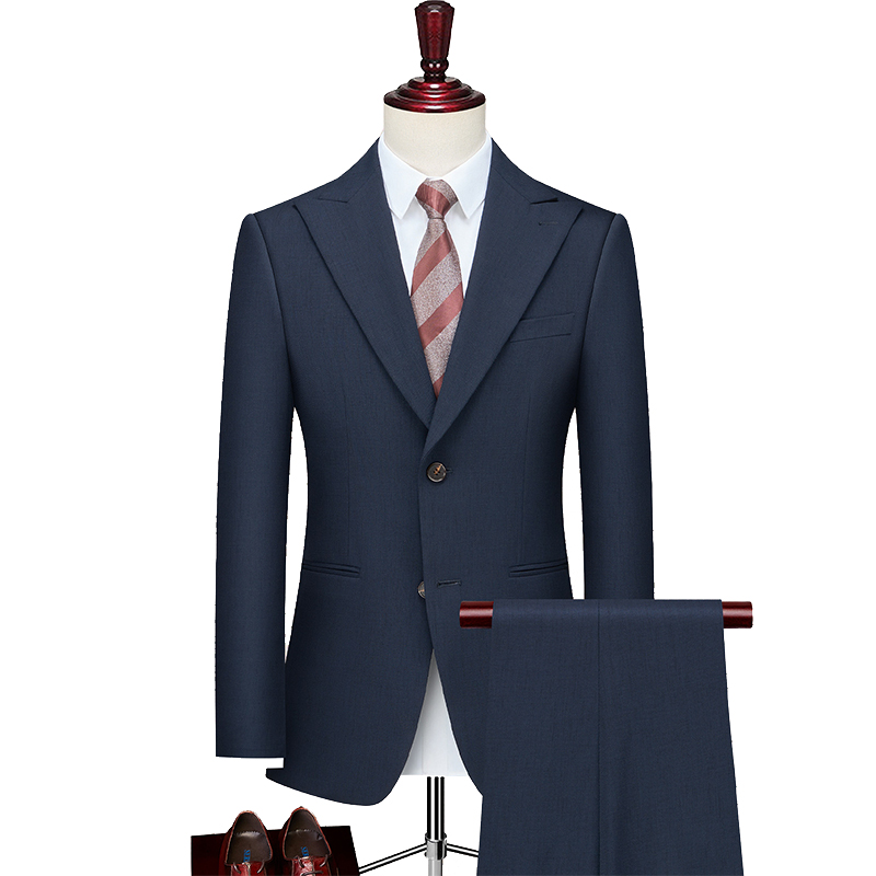 Peak Lapel 2 Piece Single Breasted Men's Wedding Suit 
