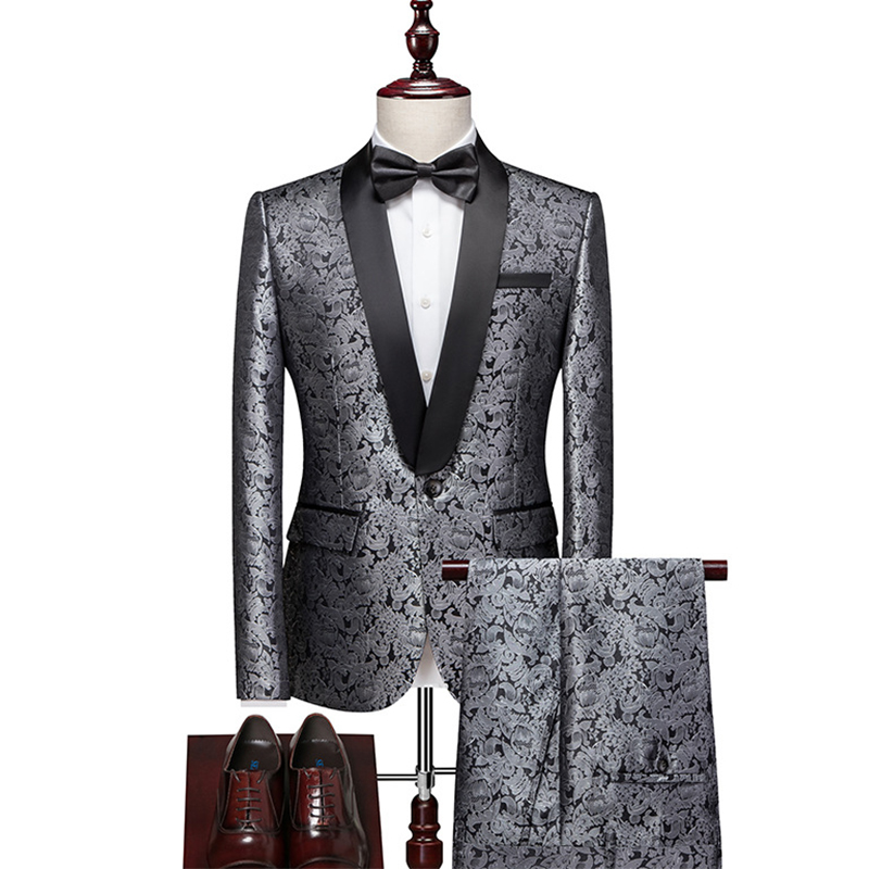 Shawl Lapel 2 Piece Single Breasted Men's Prom Suit