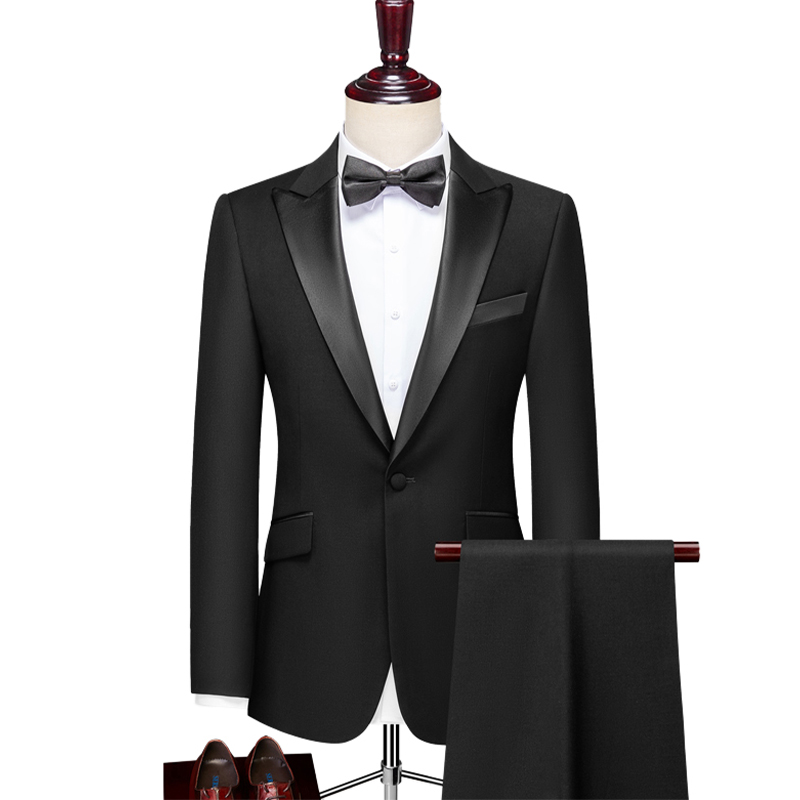 Peak Lapel 2 Piece Single Breasted Men's Wedding Suit 