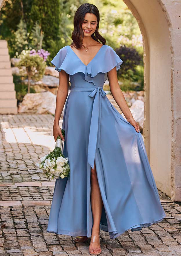 blue dress for baby girl Sweetheart Ruffles Short Bridesmaid Dresses – MarryLover main image 0