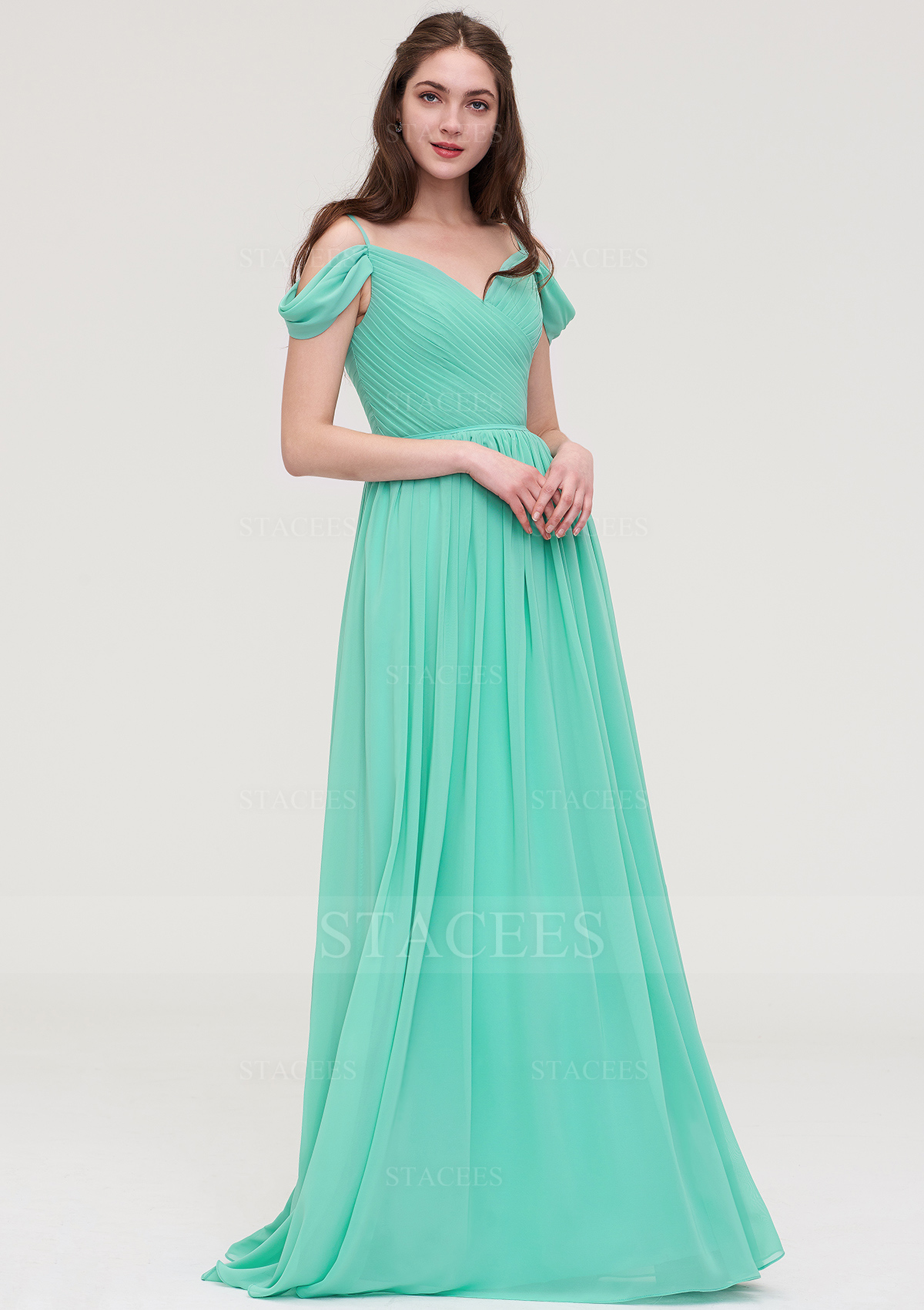 Chiffon Long Bridesmaid Dress A-line Sweetheart With Pleated