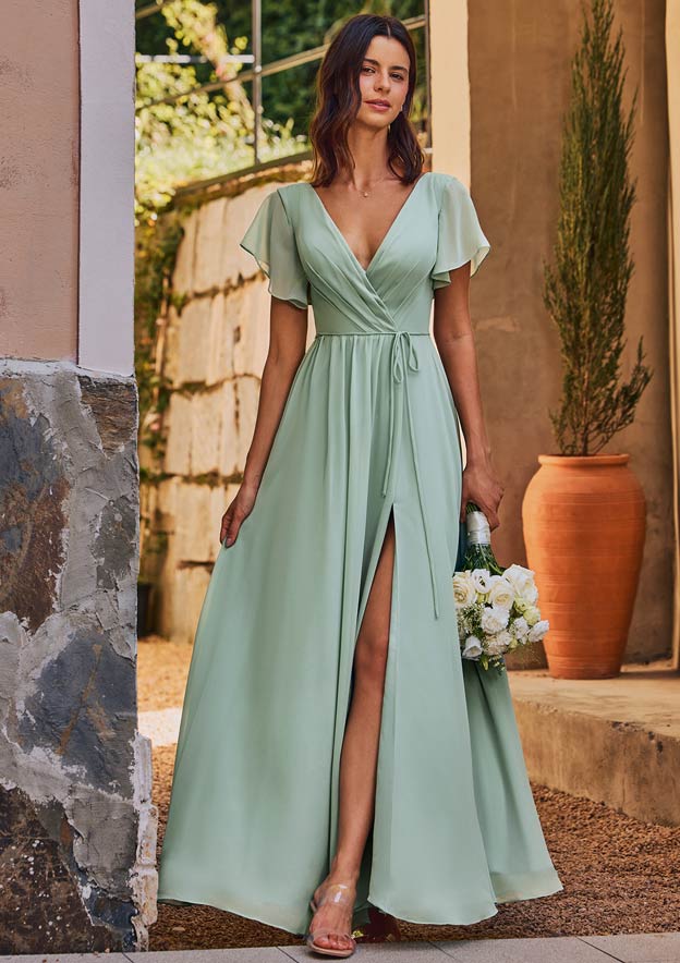 Shein Champagne Dress Wholesale Deep V Neck Ruffles Bridesmaid Dress For  Your Store Faire
