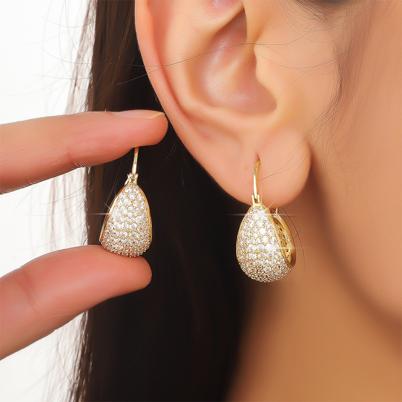 Attractive Charming Ladies' Copper Earrings with Rhinestone