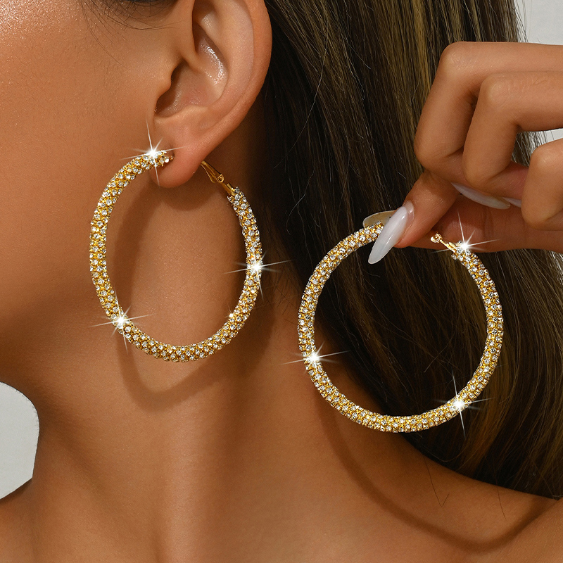 Shining Charming Women's Copper Earrings with Rhinestone