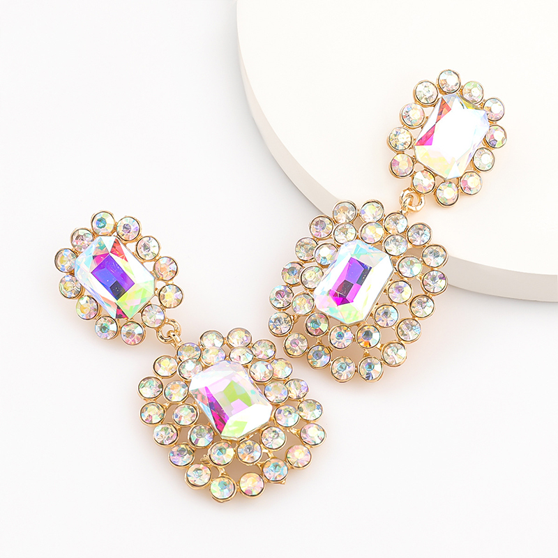 Luxurious Sparking Female Alloy Earrings with Rhinestone