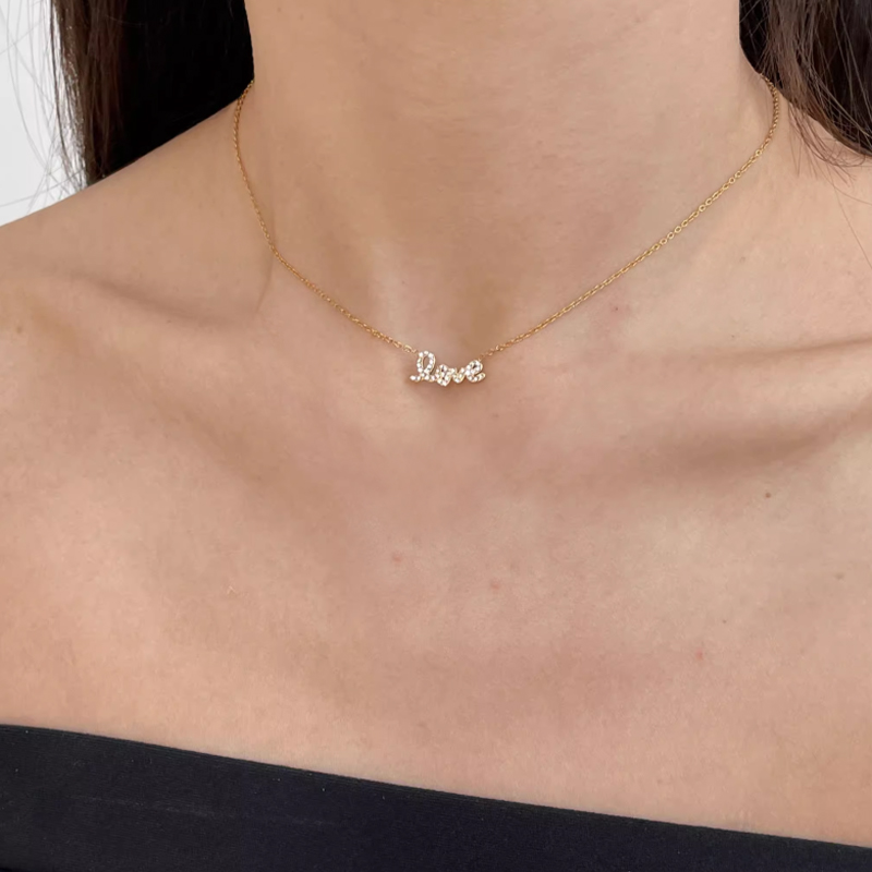 Enchanted Female Stainless Steel Necklace with Cubic Zirconia