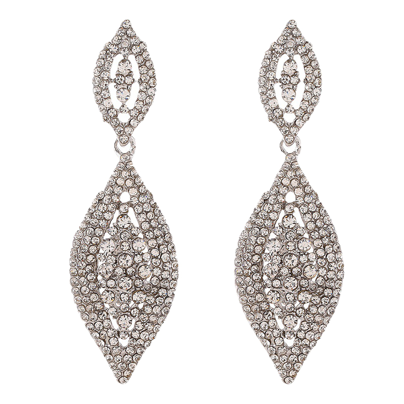 Sparking Exquisite Female Alloy Earrings with Rhinestone