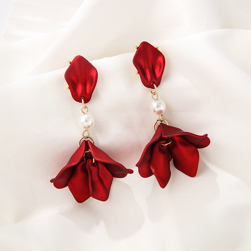 Simple Unique Female Leaves Petals Acrylic Earrings