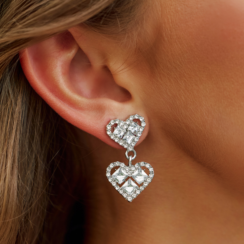 Pendientes de aleación brillantes para niña