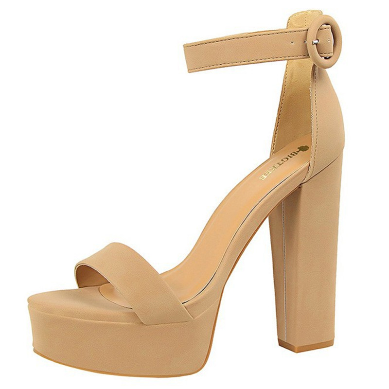 Round Toe Heels Suede with Ankle Strap Buckle Girl's Party & Evening Prom Shoes