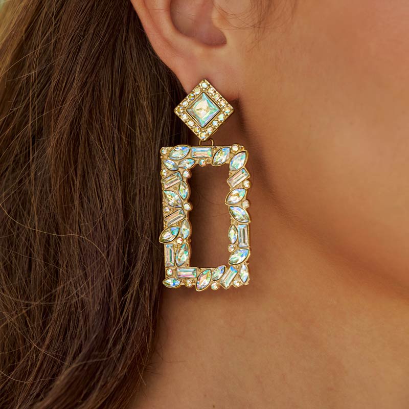 Charming Elegant Girls' Alloy Earrings with Cubic Zirconia Rhinestone