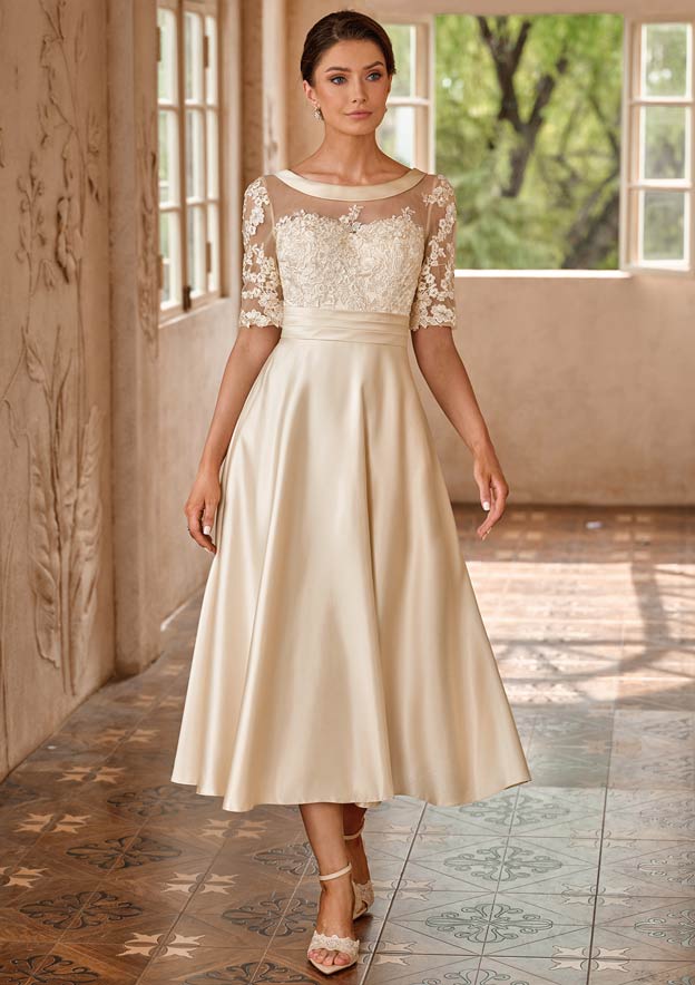 lace mother of the bride dresses uk Short fitted lace dress with sleeves. VO5000