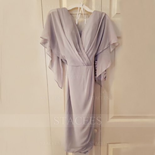 A-line V Neck Sleeveless Chiffon Knee-Length Mother of the