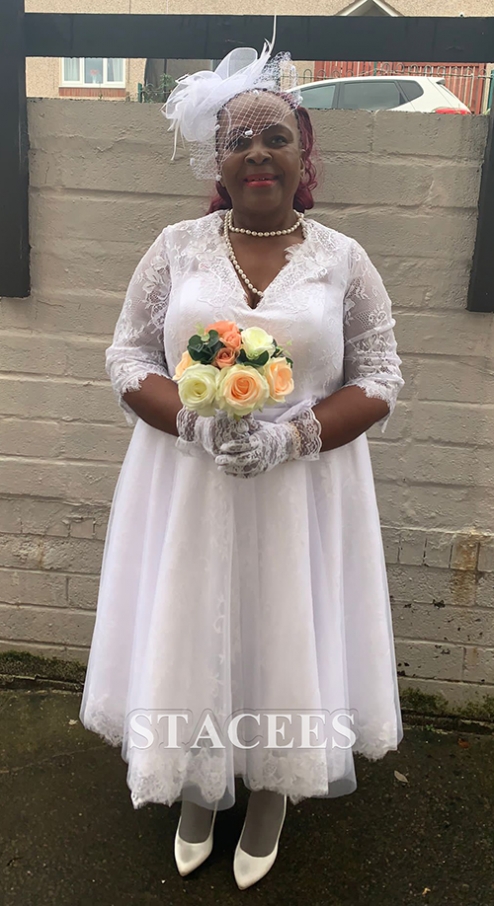 Tea Length Colored Bridal Gowns Simple Ball Gown Wedding Dresses