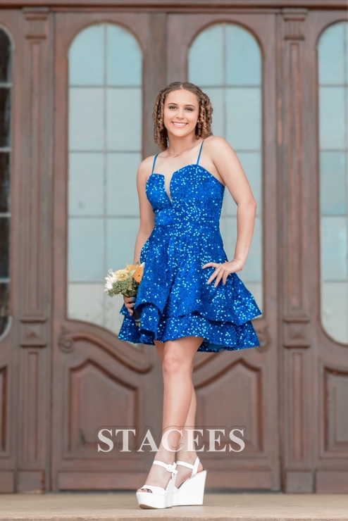 Middle School 8 Grad Blue Graduation Dresses For 8th Grade Satin Graduation Dresses – Camille La Vie