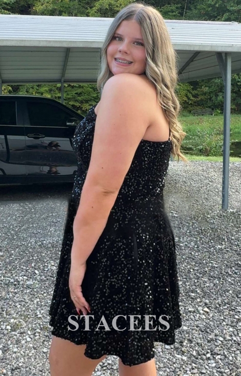 Robe Courte Noire à Paillettes Et Franges Bebe - Sans Bretelles, Maille Stretch, Taille S, Neuve Sans étiquettes